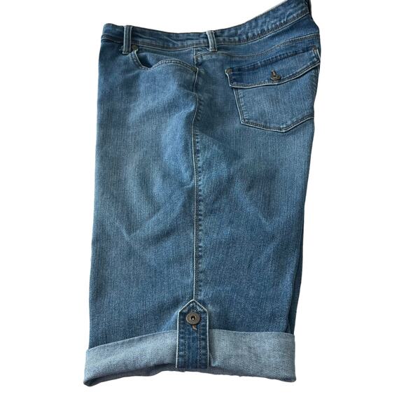 STYLE & CO. HIGH-RISE STRAIGHT CUFFED LEG JEAN CAPRIS, WOMENS, 12, DENIM BLUE - Picture 5 of 11